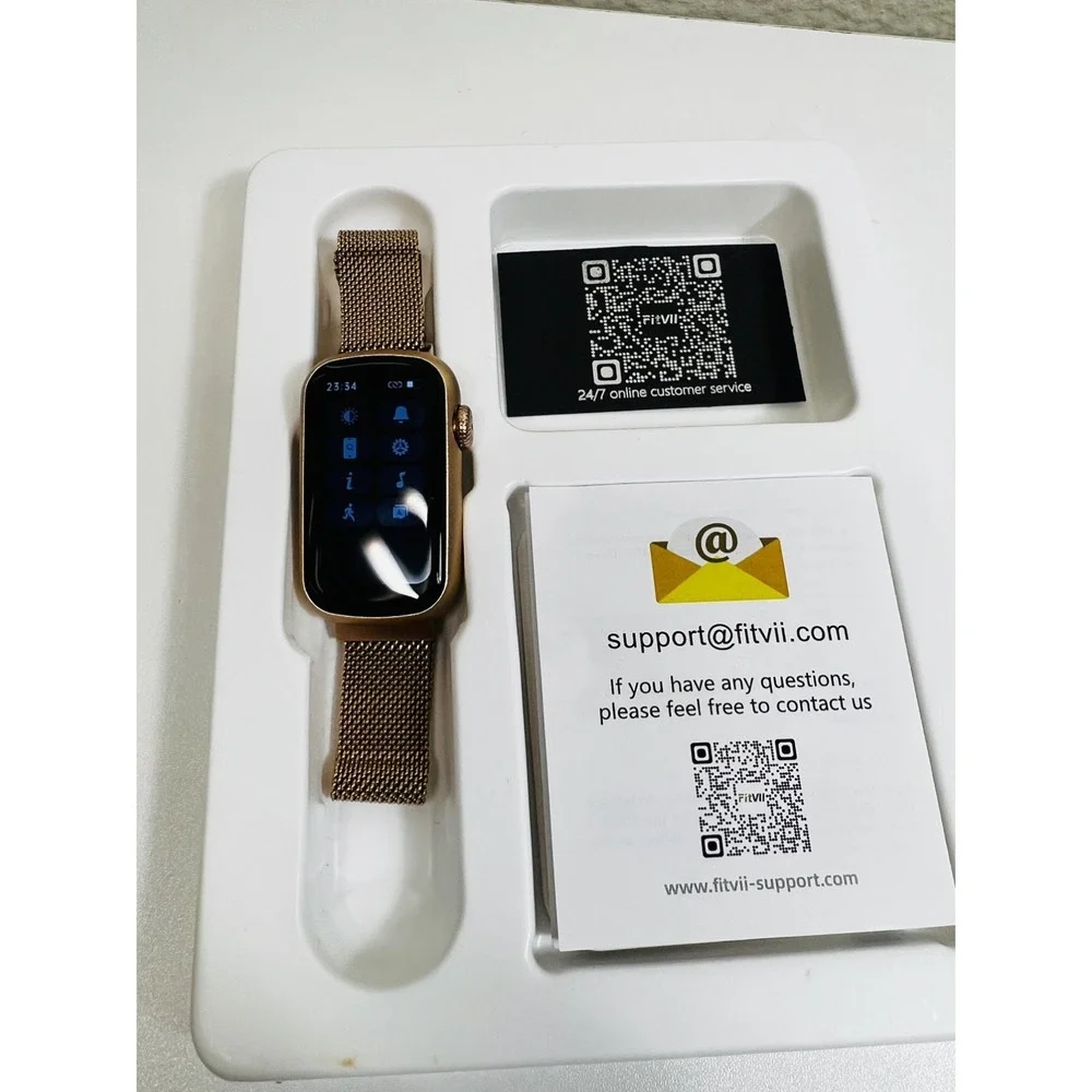 FITVII Slim Fitness Tracker with BOxygen, Blood Pressure, smart watch Rose Gold